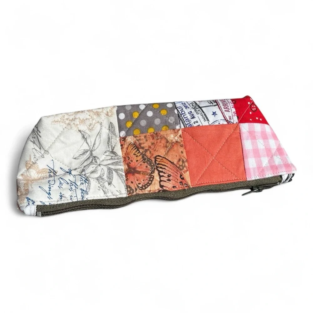 Colorful Patchwork Zipper Pencil Pouch - Picture 5 of 8
